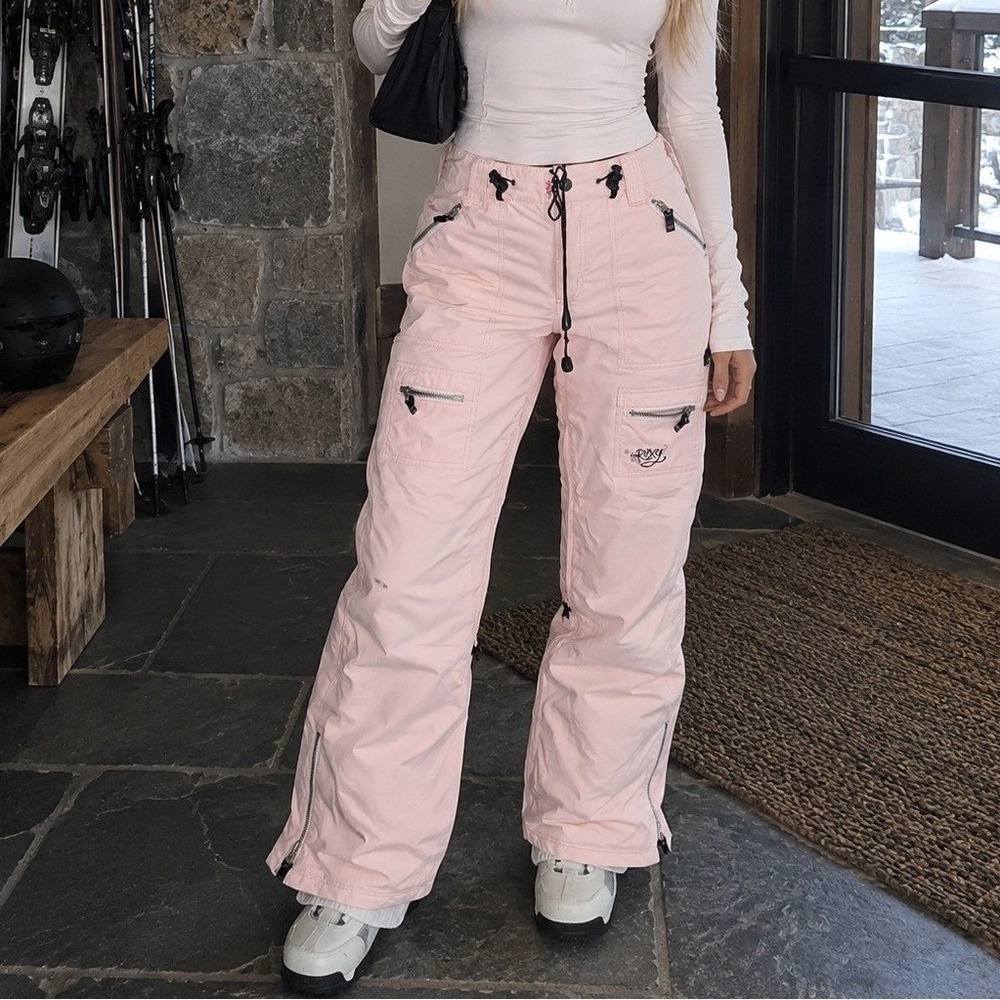 Vintage Roxy Pink Snow Ski Pants XS Light Pink y2k 2000s ski trip winter
